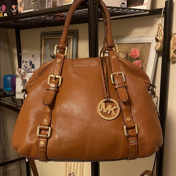 Michael by Michael Kors Brown Leather Satchel - Picture 1 of 16